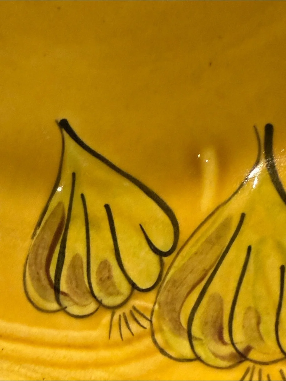 Vintage Los Angeles Pottery Spaghetti Serving Bowl 14” Hand Painted Veggie Pasta